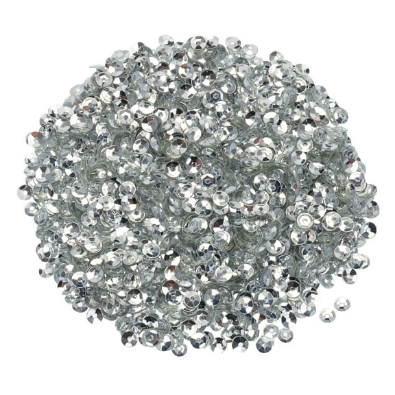 Loose Sequins 4MM Silver Backed Sequins 3000Pcs Cup Sequins Embroidery Sequins for Jewelry Making Crafts Sewing,Silver