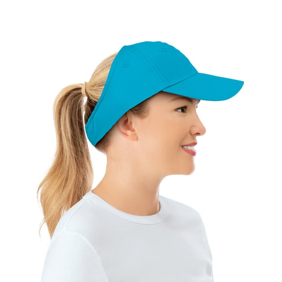 Collections Etc Versatile Open-Back Genie Visor Baseball Cap Aqua