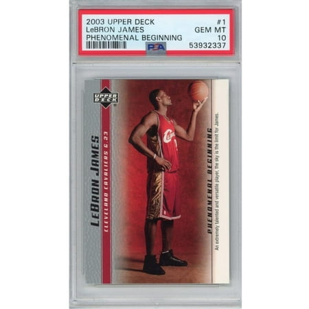 

Graded 2003-04 Upper Deck UD LeBron James #1 Phenomenal Beginning Rookie RC Basketball Card PSA 10 Gem Mint