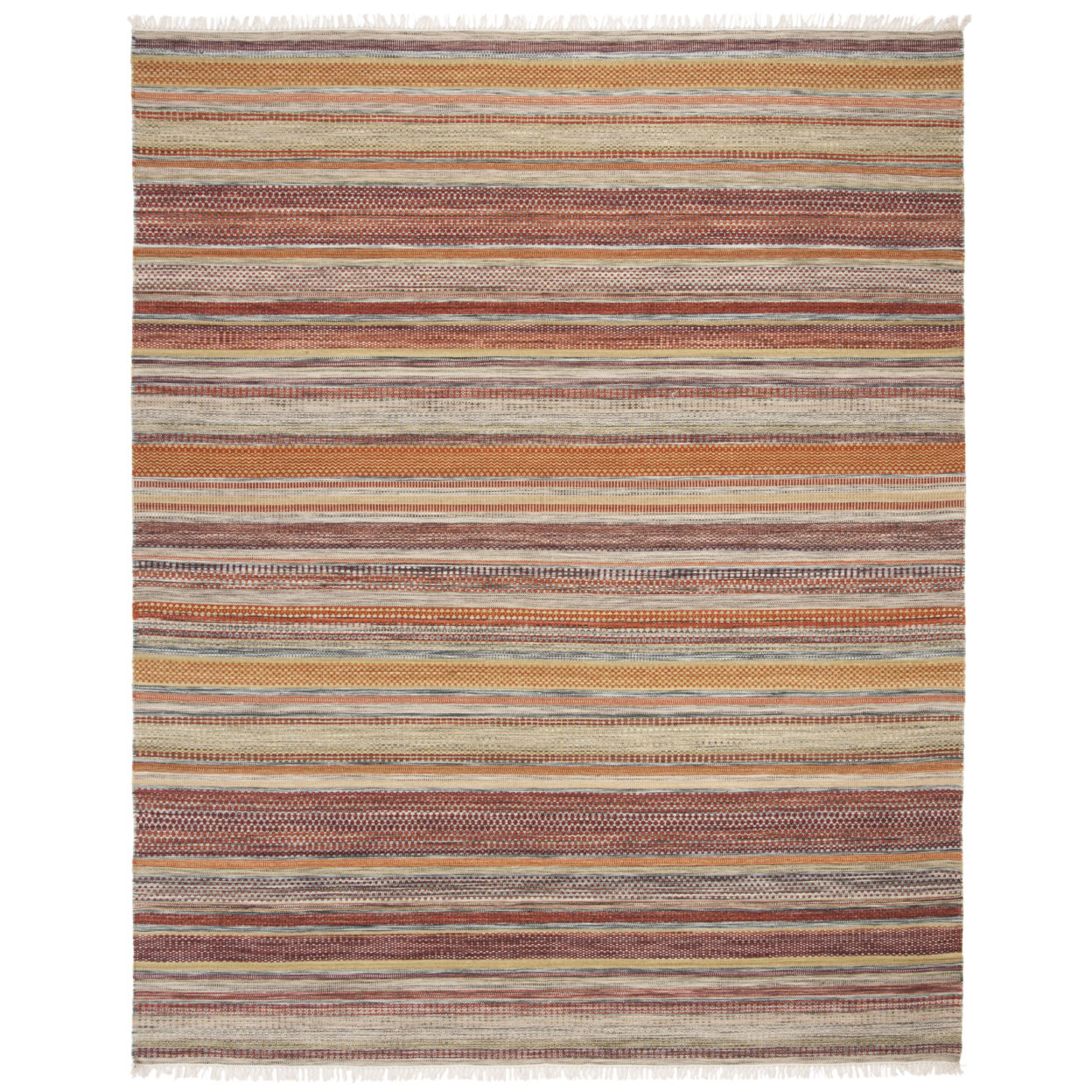 thumbnail image 4 of SAFAVIEH Striped Kilim Ethel Wool Area Rug, Beige, 6' x 9', 4 of 9