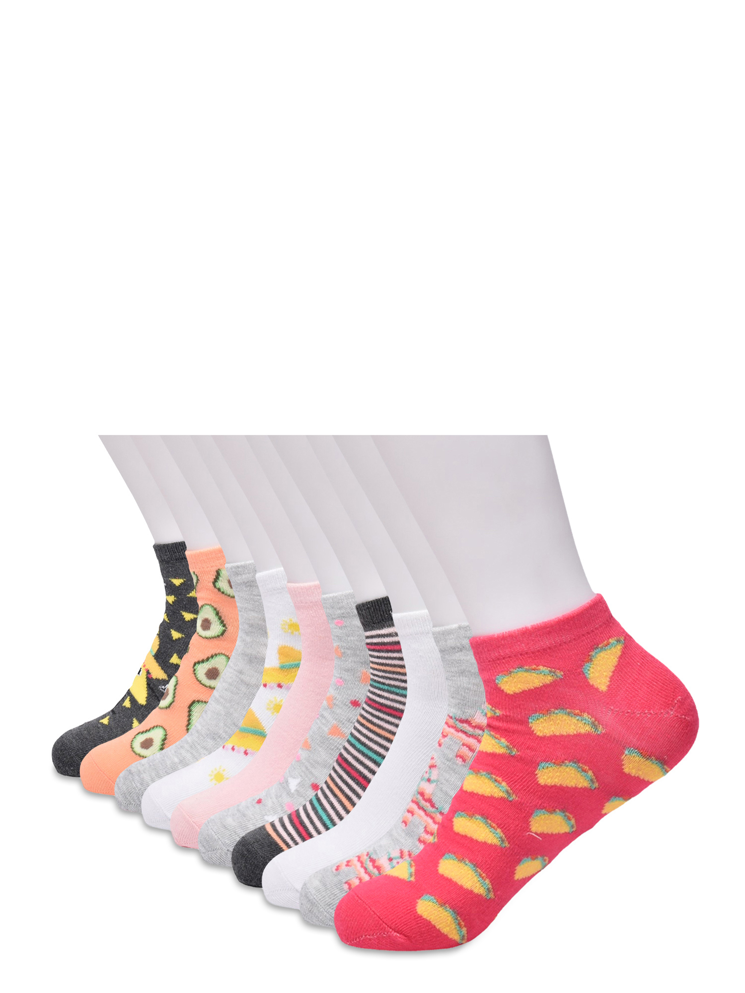 No Boundaries Women's Low-Cut Socks, 10-Pack, Sizes 4-10