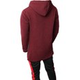 thumbnail image 5 of Ma Croix Mens Hooded Hipster Longline Pullover Hoodie Elongated Extended Sweatshirt Tee, 5 of 5