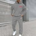 thumbnail image 2 of Zylarhe Men's And Women's Autumn And Winter Fashion Casual Letter Printed Sports Long Sleeved Hoodie Set High End Suit, 2 of 4