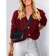 thumbnail image 3 of Suéter PRETTYGARDEN Cardigan de Punto para Mujer en Vino Rojo Talle S, 3 of 8