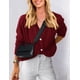 thumbnail image 3 of Suéter PRETTYGARDEN Cardigan de Punto para Mujer en Vino Rojo Talle S, 3 of 8
