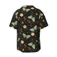 thumbnail image 5 of Uemuo Moth And Flowers Pattern Cotton Linen Short Sleeve Shirts,Casual Lightweight Button Down Shirts,Vacation Beach Summer Tops-XX-Large, 5 of 7