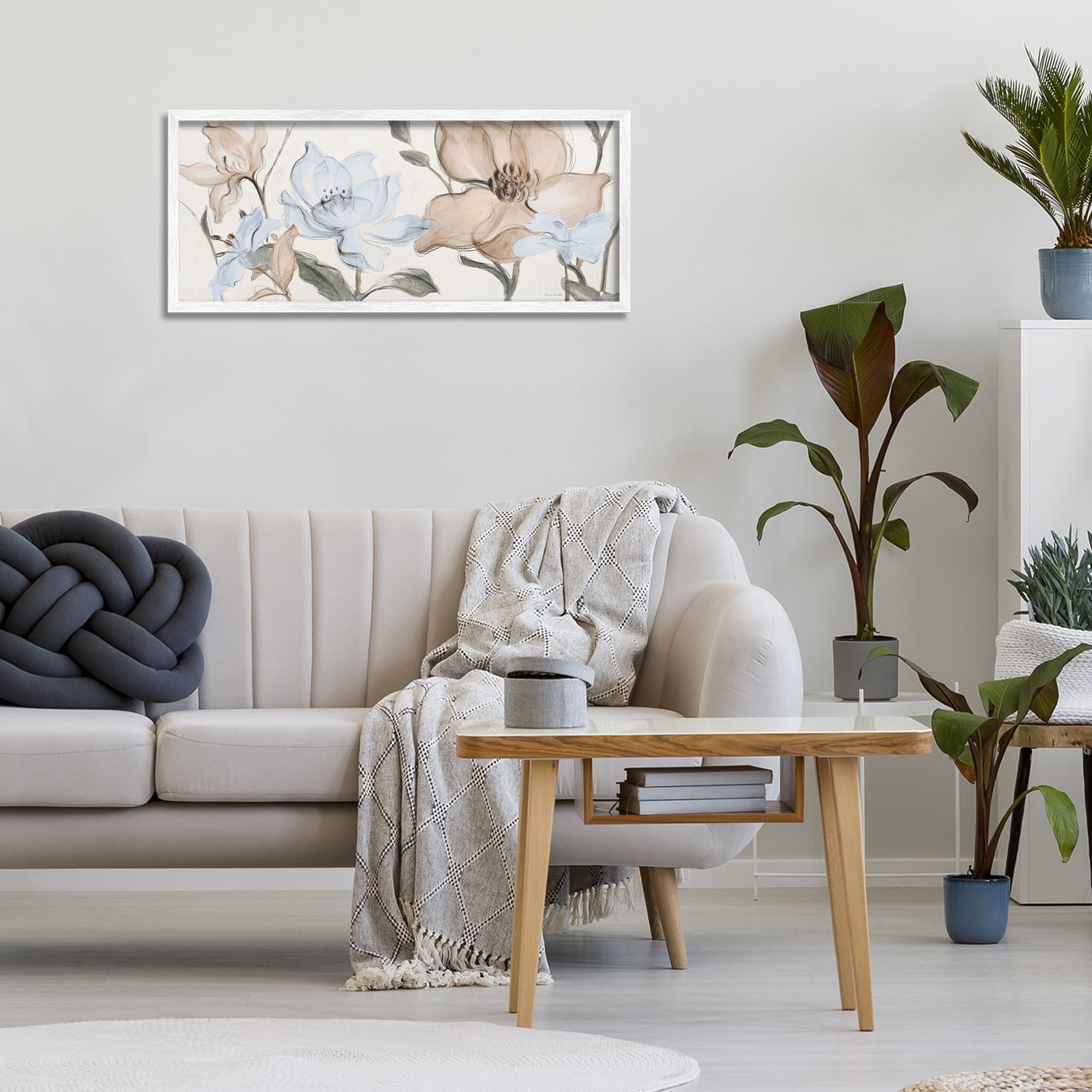 Stupell Industries Soft Whispering Florals White Framed Giclee Art, design by Lanie Loreth
