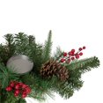 thumbnail image 4 of Northlight 32" Decorated Artificial Pine Christmas Candle Holder Centerpiece, 4 of 4