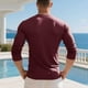 thumbnail image 5 of Blusas y camisas de manga larga y cuello redondo para hombre, casuales, de moda, de color liso, con botones y bolsillos, de manga larga y cuello redondo, de poliéster., 5 of 6