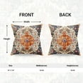 thumbnail image 3 of Boho Pillow Covers 18x18 Inch Set of 2 Blue Orange Pink Throw Pillows Vintage Ethnic Carpet Bohemian Coral Floral Print Decorative PillowCase Farmhouse Linen Cushion Case Decor for Home Sofa Couch Bed, 3 of 6