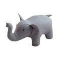 thumbnail image 2 of Taburete de té para sofá, taburete otomano, banco de madera de dibujos animados, reposapiés multifuncional con elefante gris, 2 of 9