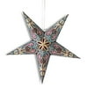 3-Pack + Cord + BULBS | 24" Brown Alaska Glitter Paper Star Lantern, Hanging Wedding & Party Decoration