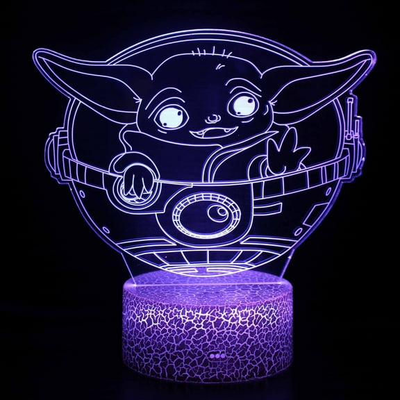 3D Night Light for Kids, 16 Color Change Baby Light for Room Decor, USB Charge 3D Illusion Lamp with Timing Function Remote Control, for Kids Yoda Fans Christmas Birthday Gifts