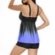 thumbnail image 3 of Gibobby Conjunto de Bikini Nuevo traje de baño para mujer, traje de baño de Bikini dividido con estampado degradado europeo y americano con pantalones de(Morado,CH), 3 of 4