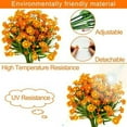 thumbnail image 4 of Sinhoon 8 Bundles Artificial Flowers UV Resistant Outdoor Decoration-Faux Plastic Daisy Greenery Shrub Plant Indoor Outside Hanging Planter Wedding Home Garden Office Window Box Hanging Decor (Orange), 4 of 6