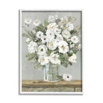 Stupell Industries White Bouquet Painting Botanical & Floral Painting White Framed Art Print Wall Art, 24 x 30
