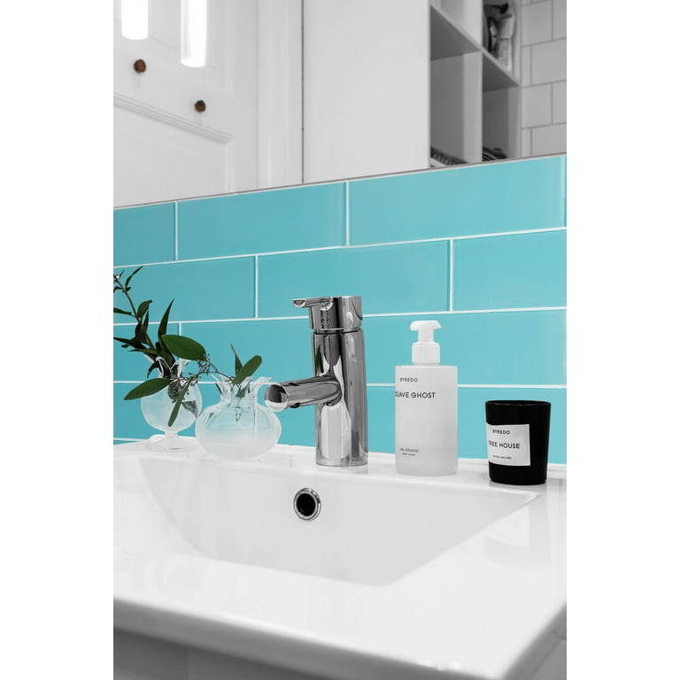 WS Tiles - Premium Aqua Blue 4 in. x 12 in. Individual Glass Subway Wall Tile (5 sq. ft / Case) WS Tiles - Premium Aqua Blue 4 in. x 12 in. Individual Glass Subway Wall Tile (5 sq. ft / Case)