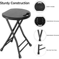 thumbnail image 5 of 18 Inch Folding Stool with Handle - 500LBS Capacity Portable Foldable Stool with Non-Slip Feet, Heavy-Duty Steel & Plastic Collapsible Stool for Indoor Outdoor Use, Black, 5 of 14