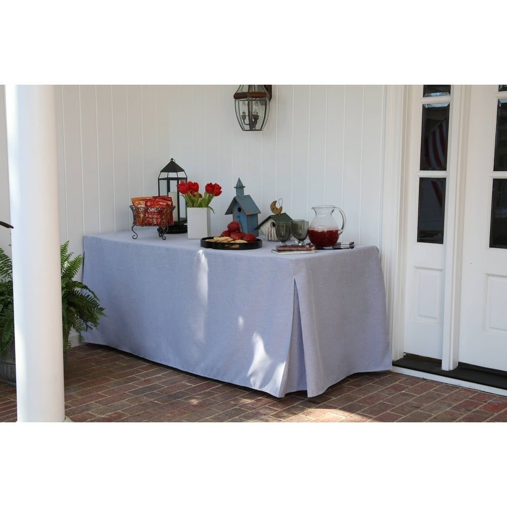Tablevogue 6Foot Fitted Folding Table Cover Black Chambray
