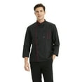 thumbnail image 4 of Toptie Unisex Classic Long Sleeve Button Chef Coat-Black2-M, 4 of 6