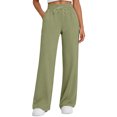thumbnail image 2 of Womens Wide Leg Sweatpants | Winter Lounge Travel Pants Fall Fashion Outfits 2026 Clothes With Pockets Mint Green M, 2 of 6