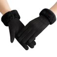 thumbnail image 1 of Guantes cálidos peludos para mujer, manoplas de dedo completo para deportes al aire libre, pantalla, novedad de 2021, 1 of 4