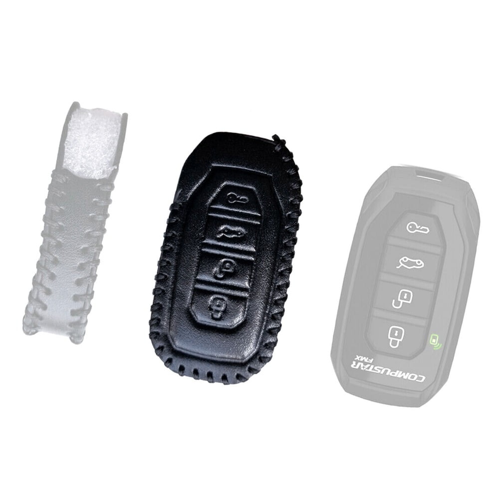 Protective Leather Remote Key Fob Cover for Compustar Prime G15 1-Way Remote Control