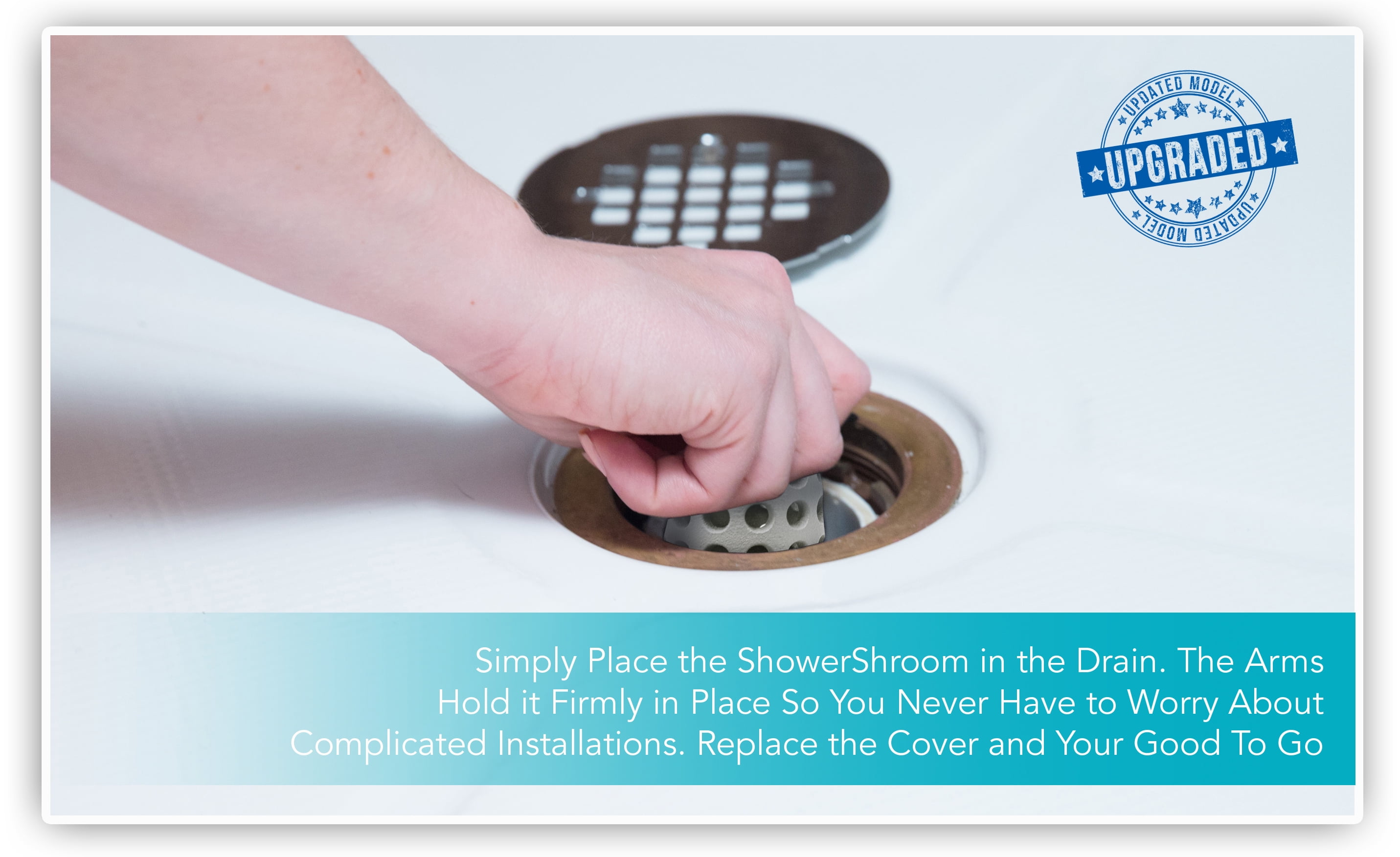 ShowerShroom 2 in. Walk in Shower Stall Drain Protector Hair