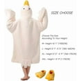 thumbnail image 2 of Goose Blanket Hoodie Onesie, Fleece Oversized Wearable Blanket Hoodie with Sleeves and Goose Feet Slippers, 2 of 7