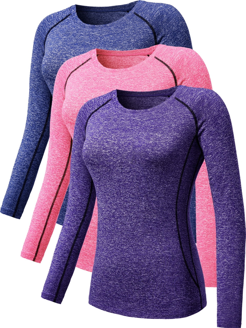 NELEUS Womens Athletic Compression Long Sleeve Yoga T Shirt Dry Fit 3