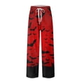 thumbnail image 6 of Satingcolo Mens Pajama Pants Red Bats Halloween, Cotton Soft Sleep Lounge Pj Bottoms with Pockets Drawstring, 6 of 6