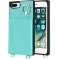 thumbnail image 5 of for iPhone 7 Plus/8 Plus Case with Card Holder and Strap for Women,Crossbody Lanyard,Stand Ring Kickstand,3 Credit Card Holder,Magnetic Clasp,and PU Leather Wallet Phone Casas 5.5 inch(Green), 5 of 17