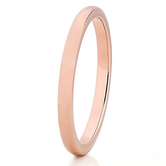 Silly Kings Rose Gold Tungsten Wedding Band 2mm Wedding Band Men & Women Rose Gold Tungsten Ring Engagement Tungsten Ring Comfort Fit