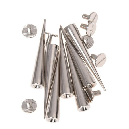 

10 Set Silver Screw Rivet Studs Spots DIY Rock Punk