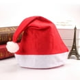 thumbnail image 3 of Gorro navideño suelto gorro navideño rojo y blanco felpa corta con puños blancos tela no tejida para talla adulto y actividades navideñas, 3 of 5