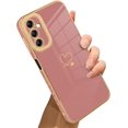 thumbnail image 6 of for Samsung Galaxy A14 5G Case Love Heart Plating, Cute Pattern Luxury Elegant Cover for Girls Women, Camera Protector TPU Full Body Protection Case-Black, 6 of 10