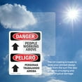 thumbnail image 6 of People Working Above Bilingual OSHA Danger Rigid Plastic Sign 24 Inch x 18 Inch - 10 Pack, 6 of 8
