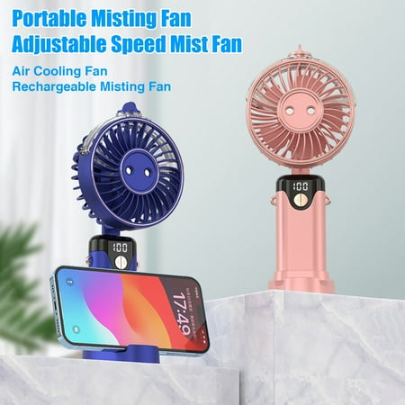 

Xeyise Portable Misting Fan with 6 Speeds Strong Airflow Low Noise Rechargeable Battery Operated Handheld Personal Fan with Mist Spray