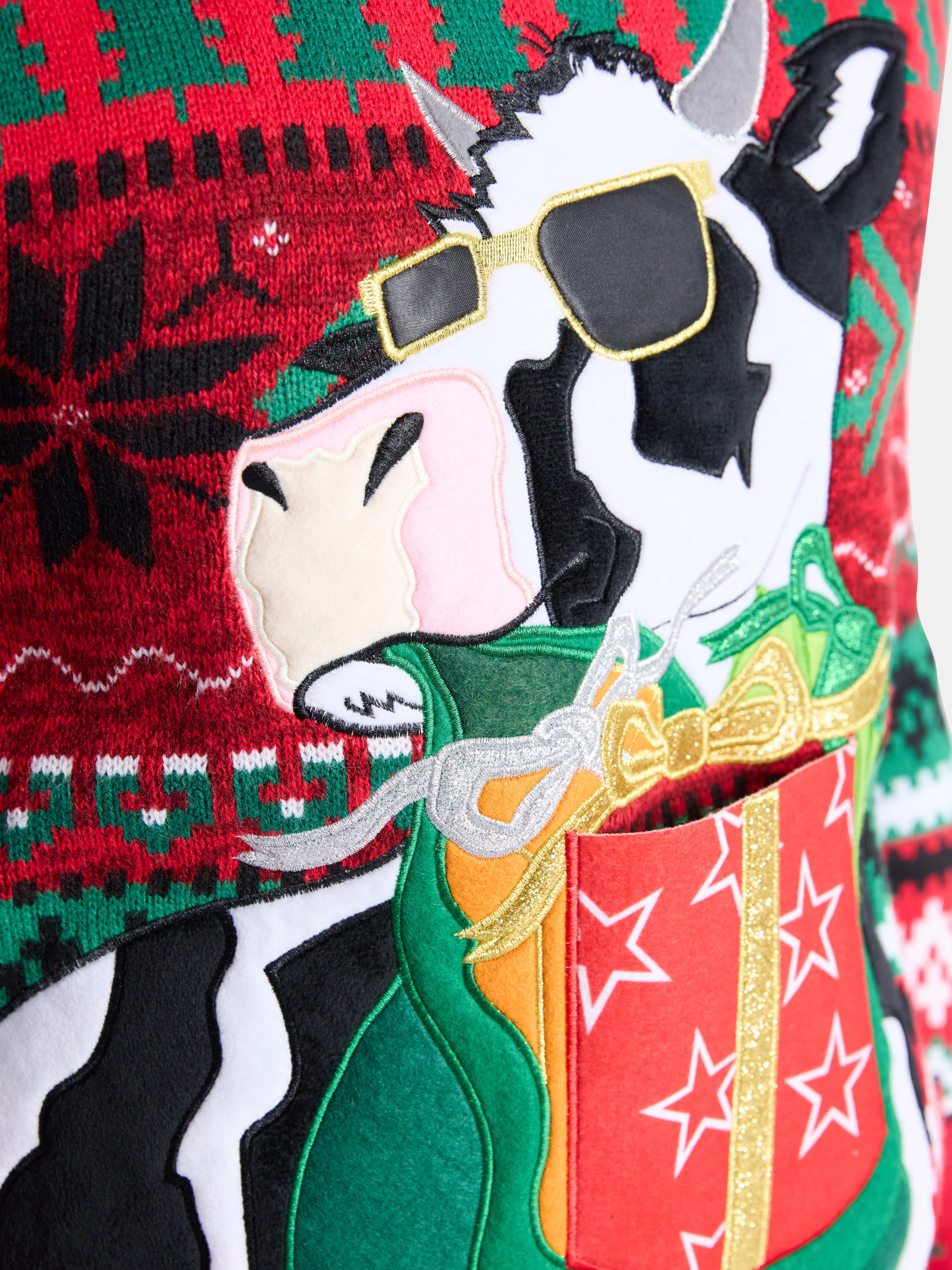 Men's Christmas Sweater Ugly Christmas Sweater with Drink Pocket from Holiday Time, Sizes XS-3XL