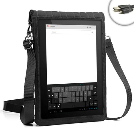 Tablet Sleeve Carrying Case by USA Gear - XT 9 Protective Neoprene Cover w/ Built-in Screen Protector & Adjustable Carry Strap fits Galaxy Tab E 9.6
