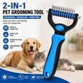 thumbnail image 2 of 2-in-1 Pet Grooming Tool for Dogs & Cats, Dual-Sided Dematting Comb and Undercoat Rake, Deshedding Brush for Long Hair Thick Coats, Pet Grooming Brush for Reducing Loose Fur and Tangles, 2 of 7