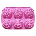 thumbnail image 2 of Ludlz Cake Mold Flexible Non-stick Rose Flower Shape Silicone Mold 6 Grids Chocolates Jelly Mold for Home Kitchen, 2 of 8