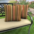 thumbnail image 2 of Jordan Manufacturing Sunbrella 18" x 18" Brannon Redwood Multicolor Stripe Square Outdoor Throw Pillow (2 Pack), 2 of 10