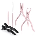 thumbnail image 4 of WEIF-Hair Extension Beading Tool Kit Stainless Steel Hair Extensions Micro link Bead Closer and Remover Pliers set, Beads Hair Pulling Hook & Micro Ring Loop Tool Set, 4 of 4
