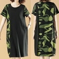 thumbnail image 2 of outfmvch black dresses for women fashion short sleeve camouflage o-neck knee lengtht dress womens dresses fall dresses, 2 of 9