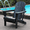 Black, variant on DRNANLIT HDPE Adirondack Chair - 380 lb Weight Capacity, All-Weather Outdoor Lounge Chair, Easy Assembly & Maintenance-Free, Blue