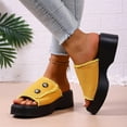 thumbnail image 4 of Wowcloth Women's Platform Slide Sandals – Comfortable One-Strap Wedge Heel with Lightweight Design for Casual Spring Summer Wear, 4 of 7
