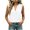 *White, variant on ClodeEU Women's V Neck Ruffle Trim Sleeveless Blouse,Solid Color Casual Tank Top Army Green,Women's Plus L