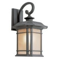 thumbnail image 2 of One Light Black Tea Stained Linen Glass Wall Lantern, 2 of 2
