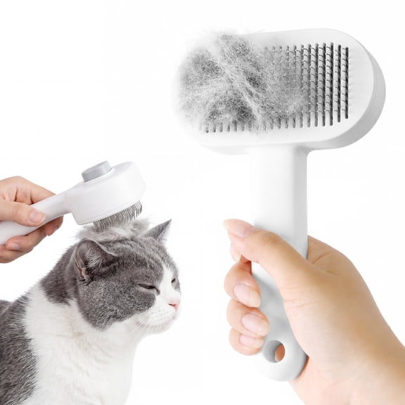 cyrico Cat Brush for Shedding,Self Cleaning Cat Brushes for Indoor Cats, Skin-Friendly Pet Grooming Tool for Dogs & Cats, Deshedding Slicker Brush for Short and Long Haired to Remove Loose Undercoat